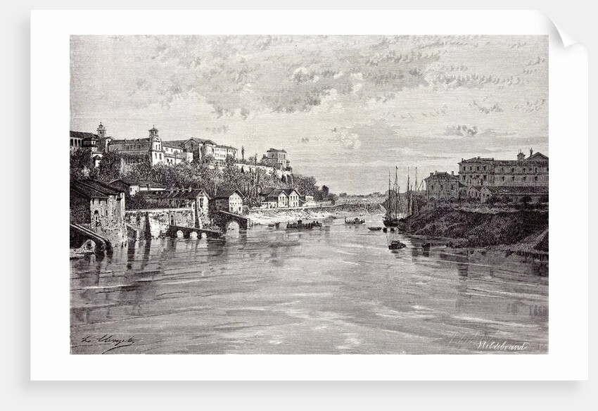 Rome Italy 1875 Aventine Mount and St. Sabina Seen from Ponte Rotto by Anonymous