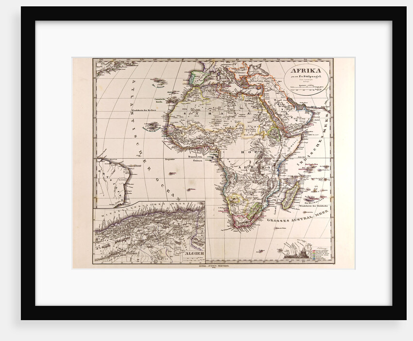 Africa Map 1874 Gotha Justus Perthes Atlas by Anonymous