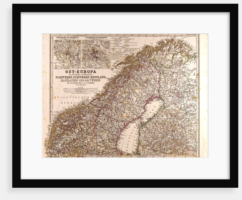 Norway Sweden Map 1872 by Anonymous