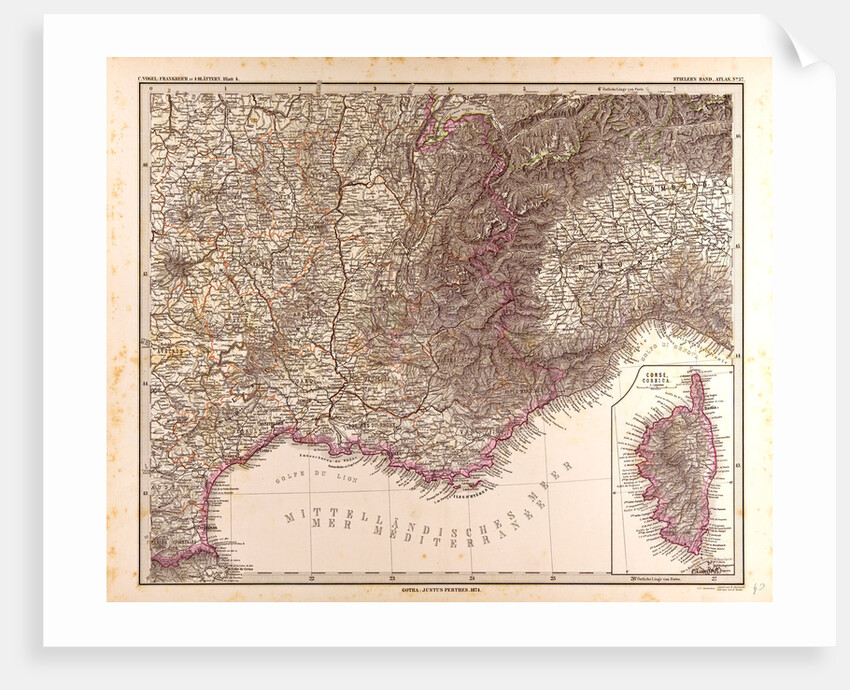 France Map 1874 by Anonymous