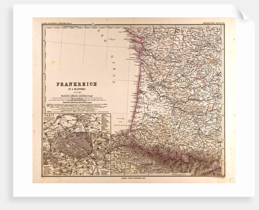 France Map 1874 by Anonymous