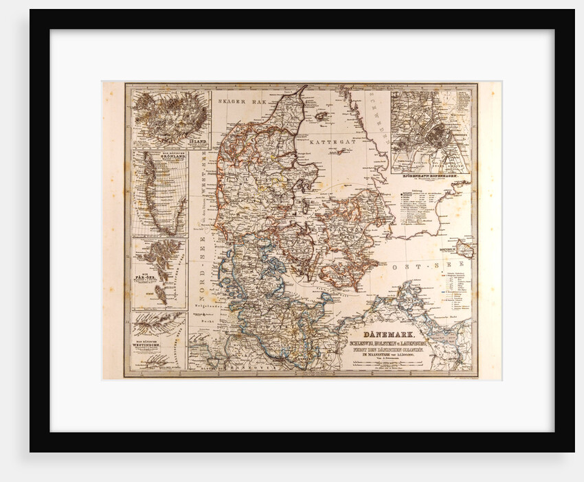 Danmark Map 1872 by Anonymous