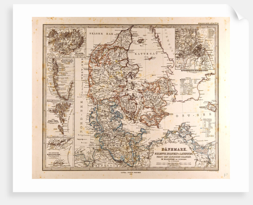 Danmark Map 1872 by Anonymous