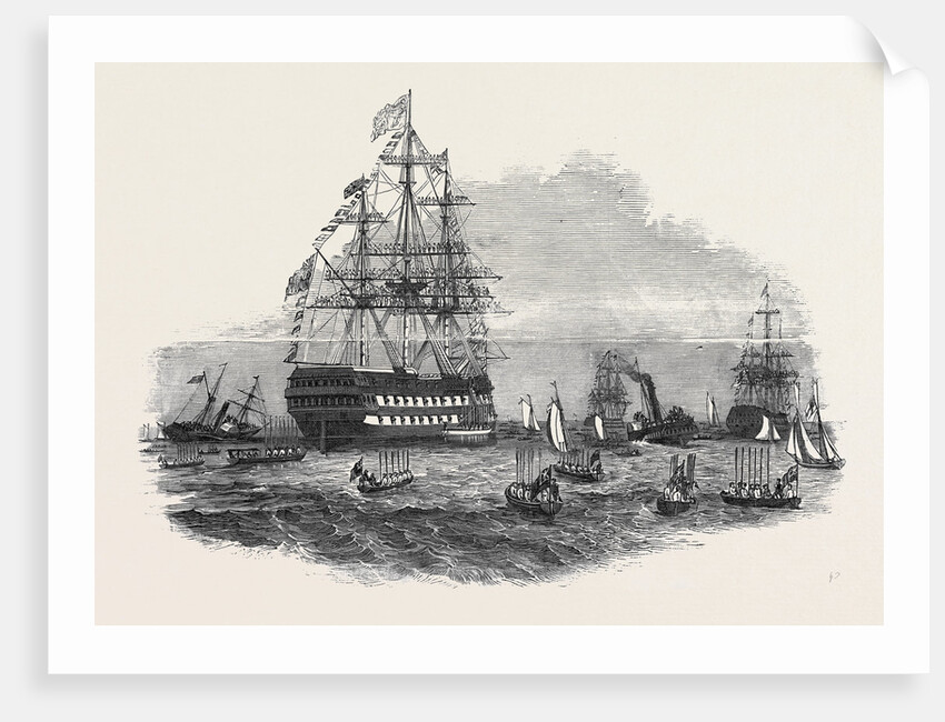 Her Majesty Going on Board the Albion, at Spithead by Anonymous