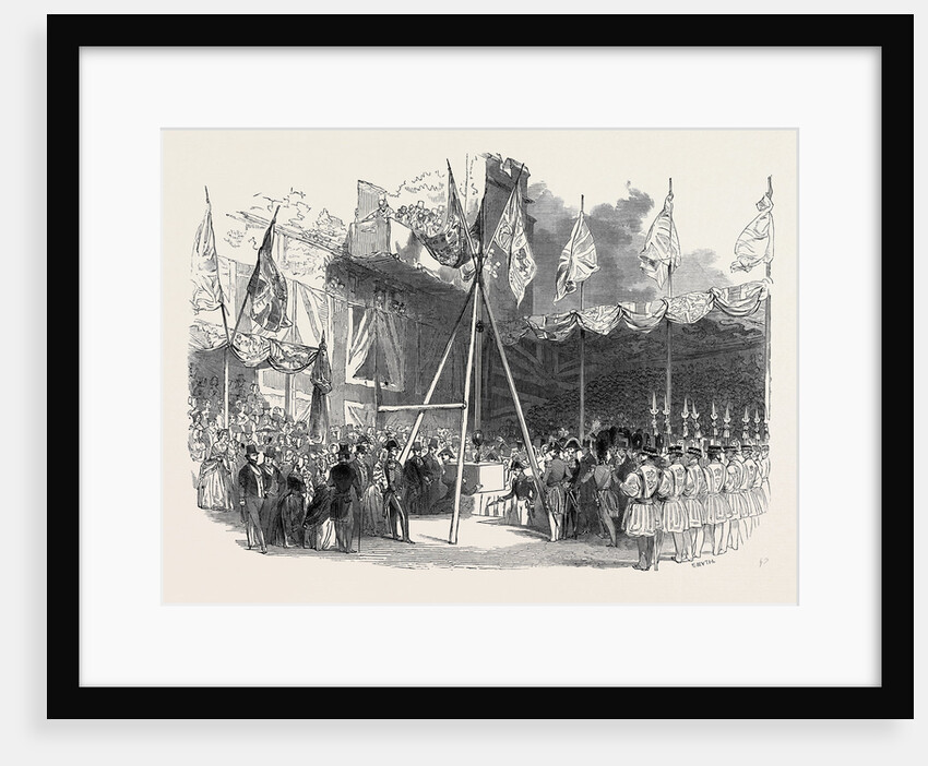 The Duke of Wellington Laying the First Stone of the Waterloo Barracks, at the Tower of London, Great Britain by Anonymous
