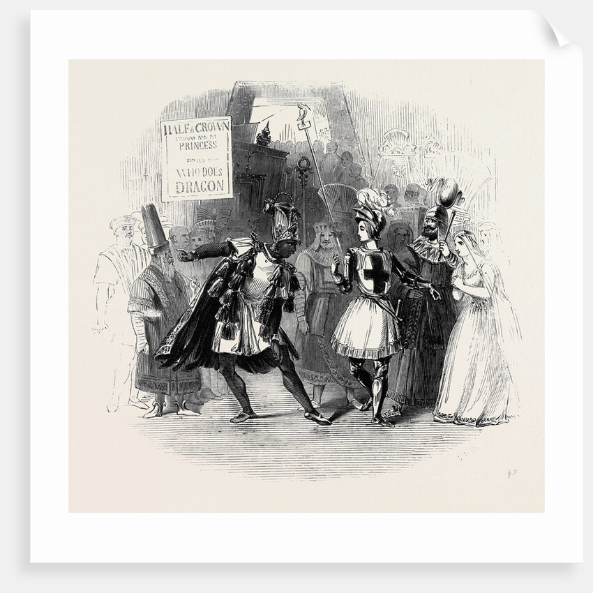Scene from the Burlesque of St. George and the Dragon, at the Adelphi Theatre. by Anonymous