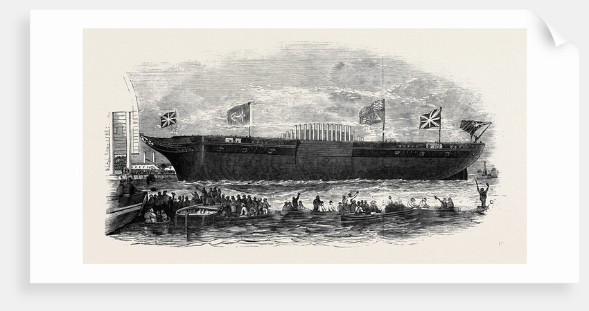 Launch of the Steam Frigate, Terrible, on Thursday Afternoon from Her Majesty's Dock-Yard at Deptford by Anonymous