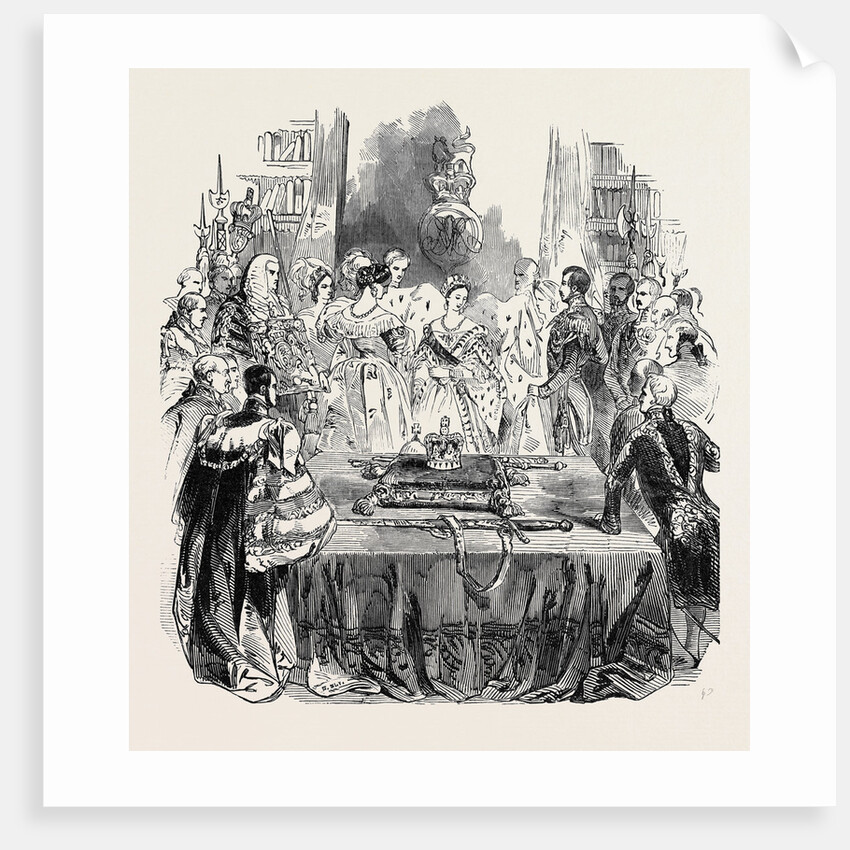 Ceremony of Robing Her Majesty, in the Library of the House of Lords. by Anonymous