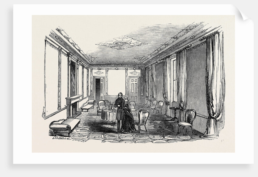 The Queen's Visit to the Duke of Buckingham, the Reception Room, at the Wolverton Station. by Anonymous