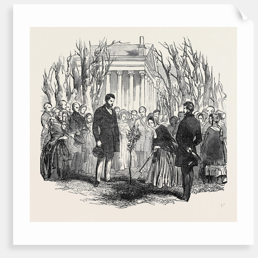 Queen Victoria Planting an Oak at Stowe. by Anonymous