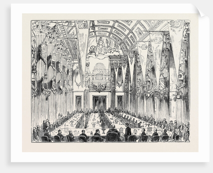 Banquet in the Egyptian Hall at the Mansion House, the Great Exhibition of 1851 by Anonymous