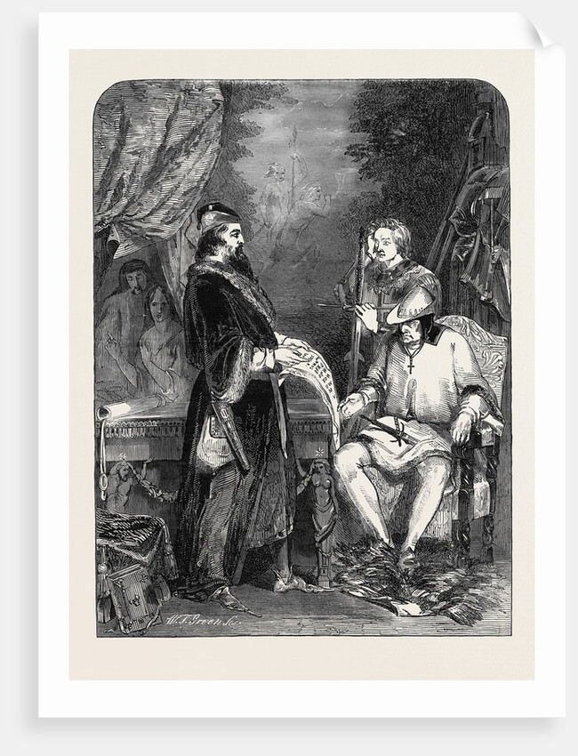 Exhibition of the National Institution, No. 45, Galliotti, the Astrologer, Showing Louis Xi the First Specimen of Printing. by Anonymous