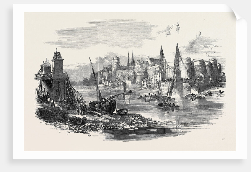 Remains of the Suspension Bridge at Angers, after the Late Accident by Anonymous