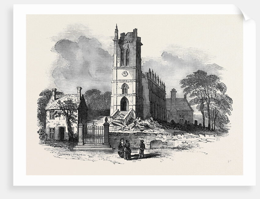 King's Norton Church, Leicestershire, Struck by Lightning by Anonymous