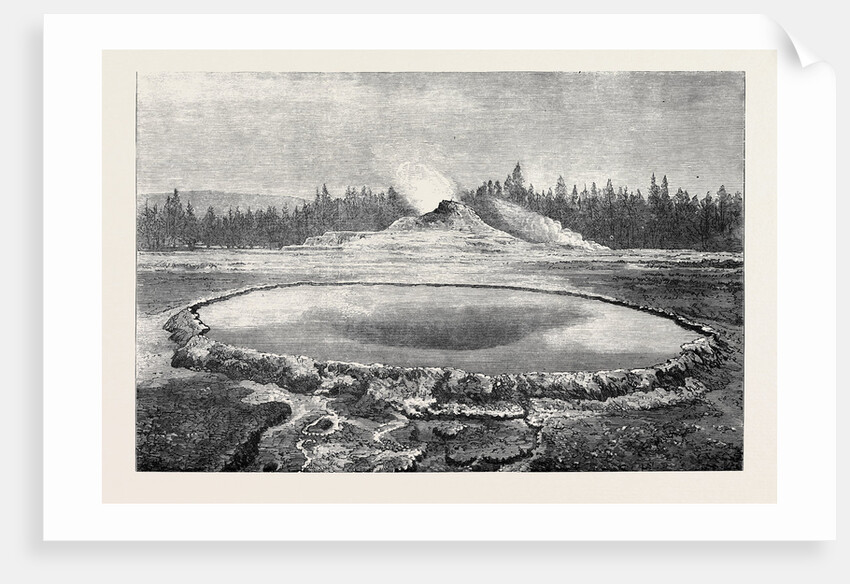 Castle Geyser and Hot Spring Montana North America 1873 by Anonymous