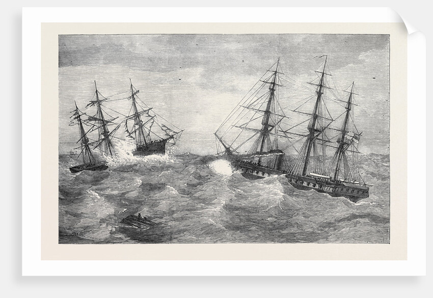 H.M.S. Immortalite Finding the Derelict Margaret Pollock at Sea 1873 by Anonymous