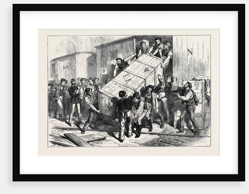 The Vienna Universal Exhibition: Unloading a Train of Goods 1873 by Anonymous