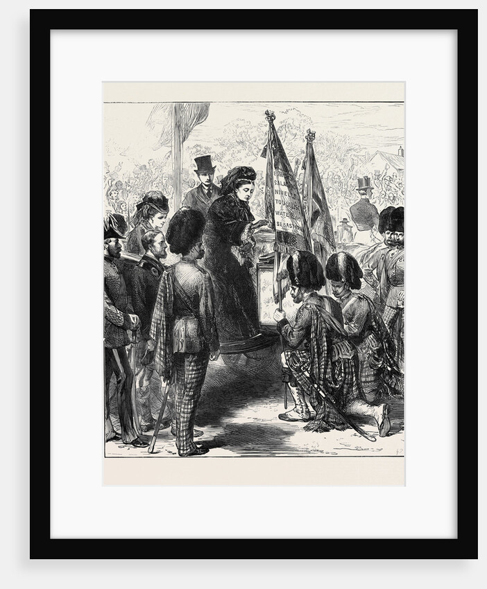 The Queen Presenting New Colours to the 79th (Cameron) Highlanders at Parkhurst Isle of Wight 1873 by Anonymous