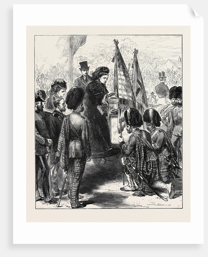 The Queen Presenting New Colours to the 79th (Cameron) Highlanders at Parkhurst Isle of Wight 1873 by Anonymous
