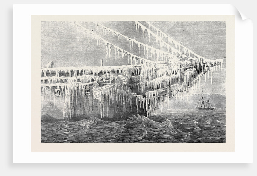 Bows of H.M.S. Himalaya As She Arrived at Halifax 1873 by Anonymous