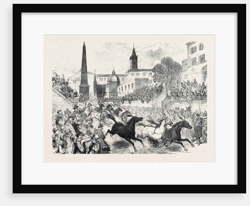 The Carnival in Rome: Horse Racing on the Corso 1873 by Anonymous