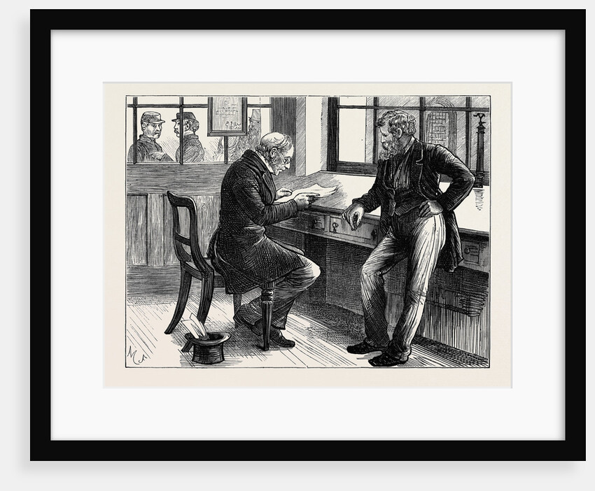 Newgate: Prisoner with Attorney in Consulting Room 1873 by Anonymous