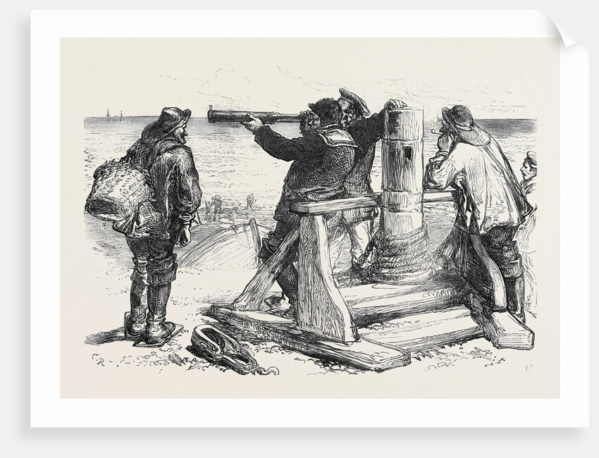 Loss of the Northfleet: Beachmen on the Lookout Near Dungeness 1873 by Anonymous