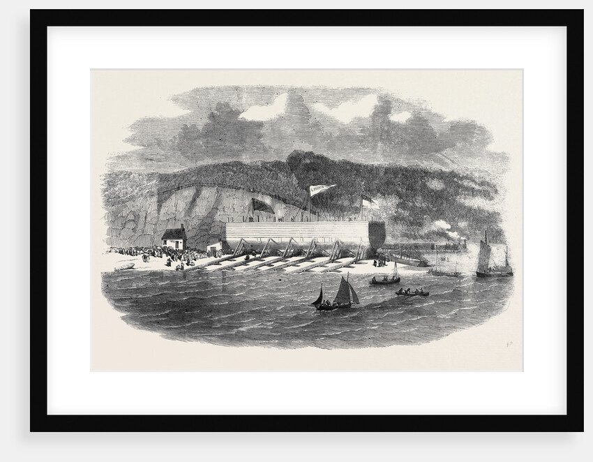 Launch of Pontoon for the Great Eastern Steamship at Neyland Milford Haven by Anonymous
