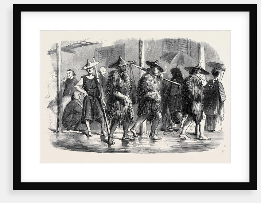 The War in China: Coolies at Hong Kong in Wet Weather by Anonymous