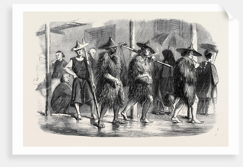 The War in China: Coolies at Hong Kong in Wet Weather by Anonymous