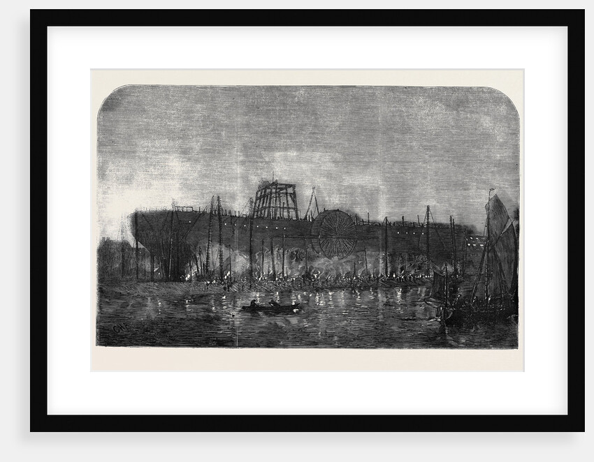 Working on the Great Eastern by Gaslight by Anonymous