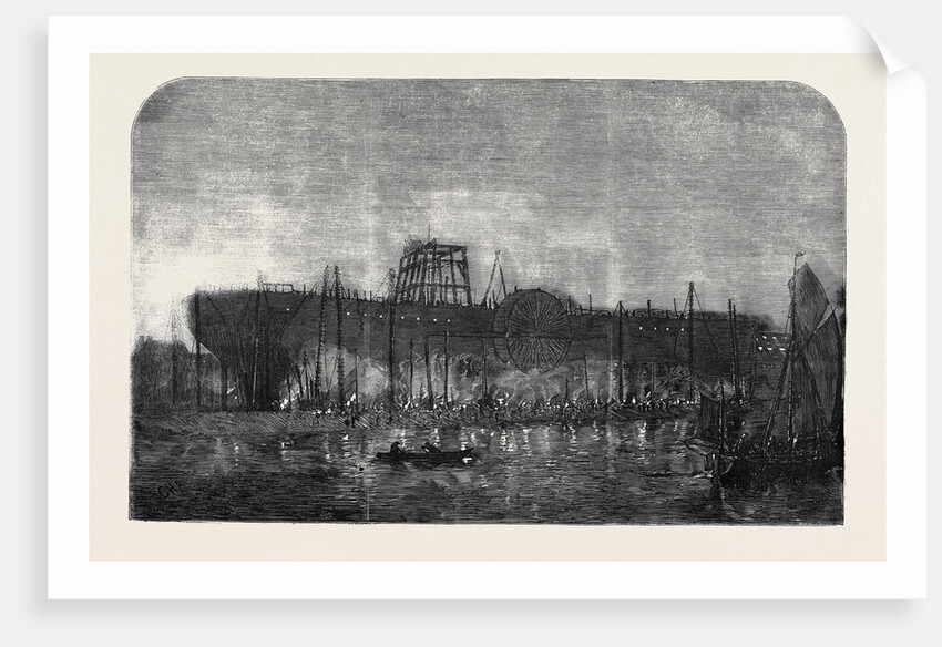 Working on the Great Eastern by Gaslight by Anonymous