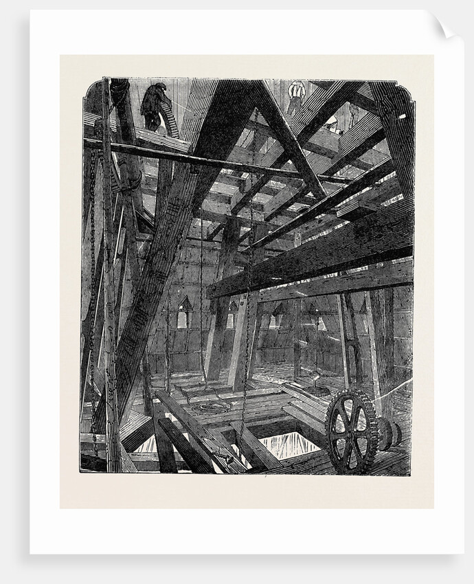 Scaffolding for Raising the Quarter Bells in the Clock Tower of the New Houses of Parliament by Anonymous