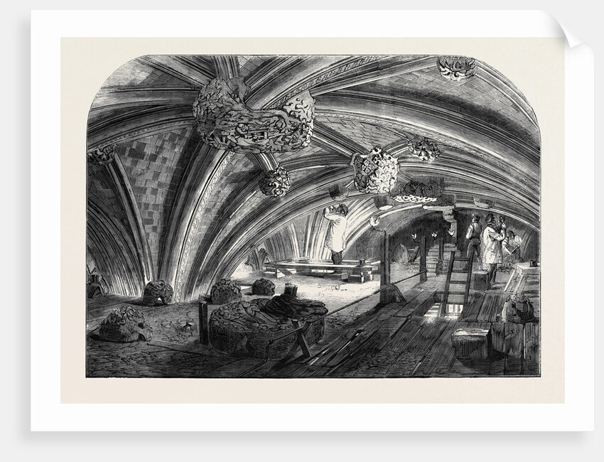 The Crypt Under Old St. Stephen's Chapel Westminster Now in Course of Restoration. by Anonymous