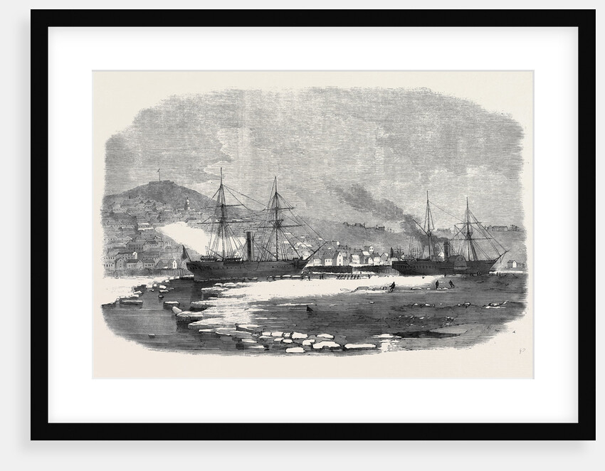 The English and Newfoundland Mail Vessels Making Their Way Through the Ice in Halifax Harbour Nova Scotia by Anonymous