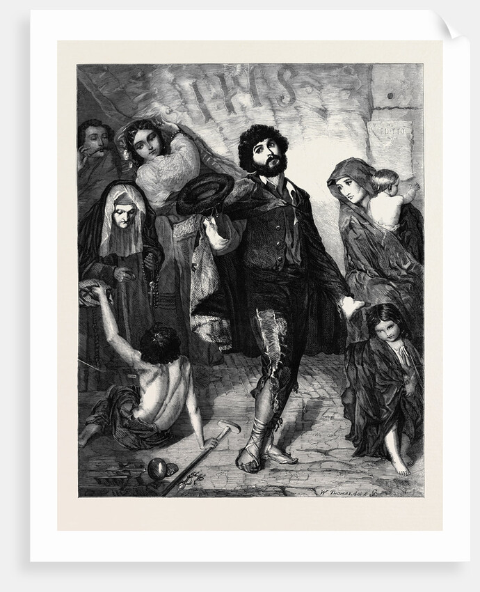 Beggars at a Church Door at Rome, at the Exhibition of the Institution of Fine Arts by Anonymous