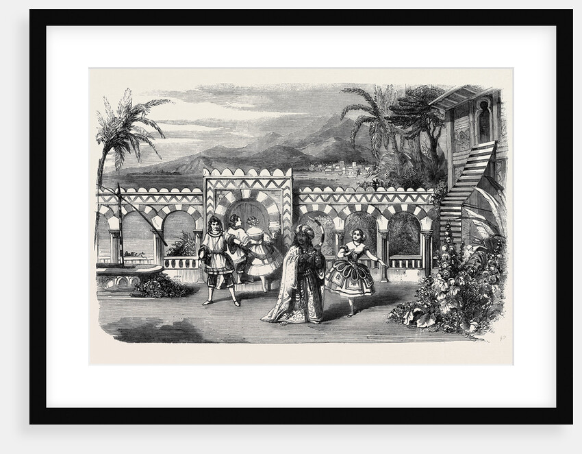 The Gardens of the Palace of the Dey of Algiers a Scene from Asmodeus or the Devil on Two Sticks at the New Adelphi Theatre by Anonymous