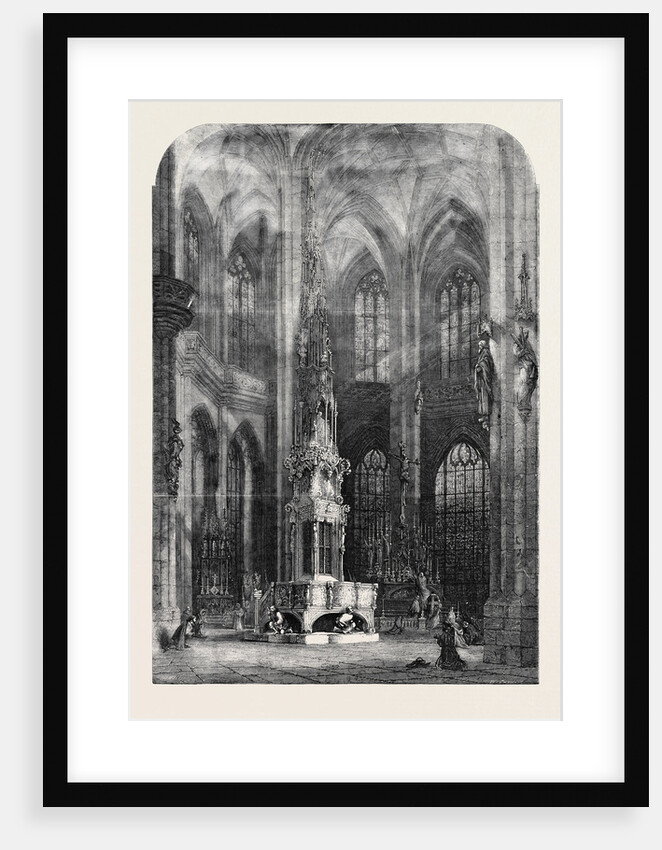 Interior of the Church of St. Lawrence Nuremberg, in the Exhibition of the Society of Painters in Water Colours by Anonymous