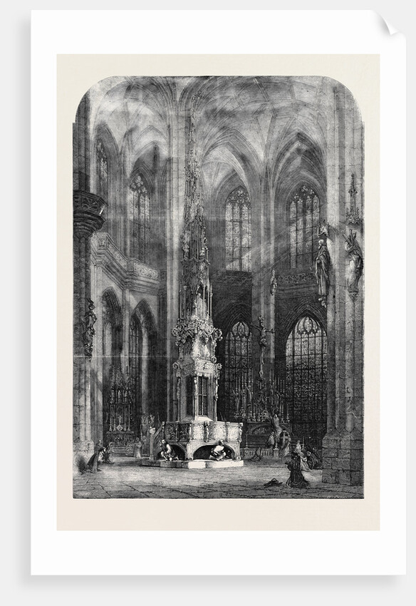 Interior of the Church of St. Lawrence Nuremberg, in the Exhibition of the Society of Painters in Water Colours by Anonymous