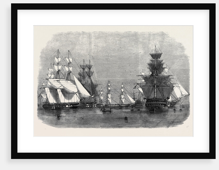 The Channel Fleet in Portland Roads Blenheim Termagant Hero Mersey Liffey James Watt Algiers by Anonymous