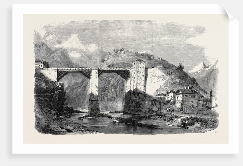 The War Bridge Over the Doveria at Crevola Forming Part of the Great Military Road Over the Simplon Into Italy by Anonymous