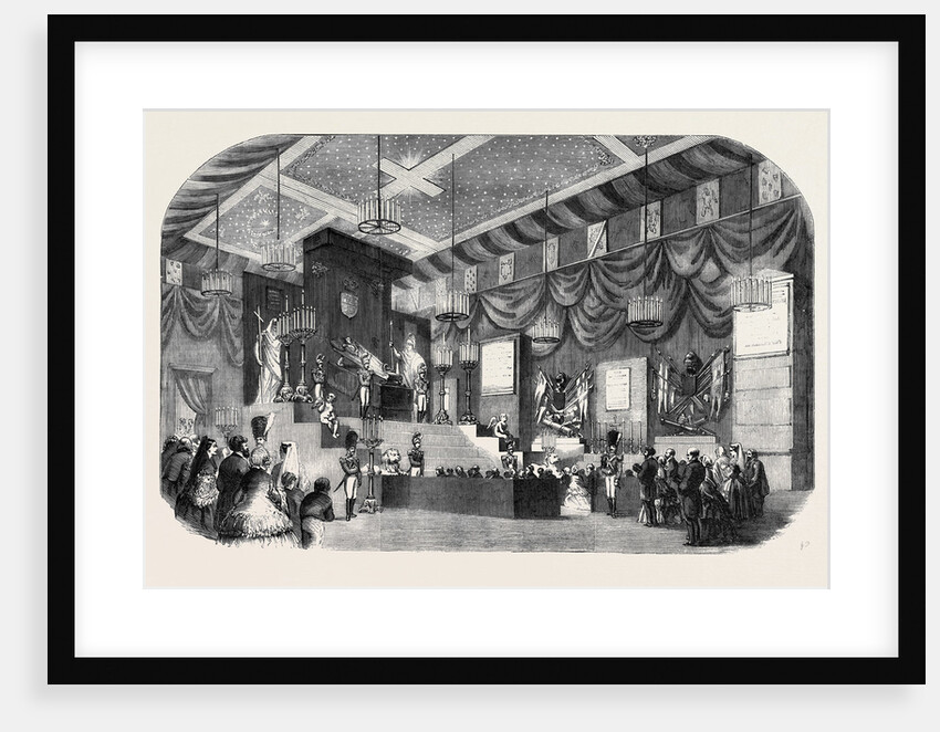 The Lying in State in the Hall of the Viceroys in the Royal Palace Naples Obsequies of the Late King of Naples by Anonymous