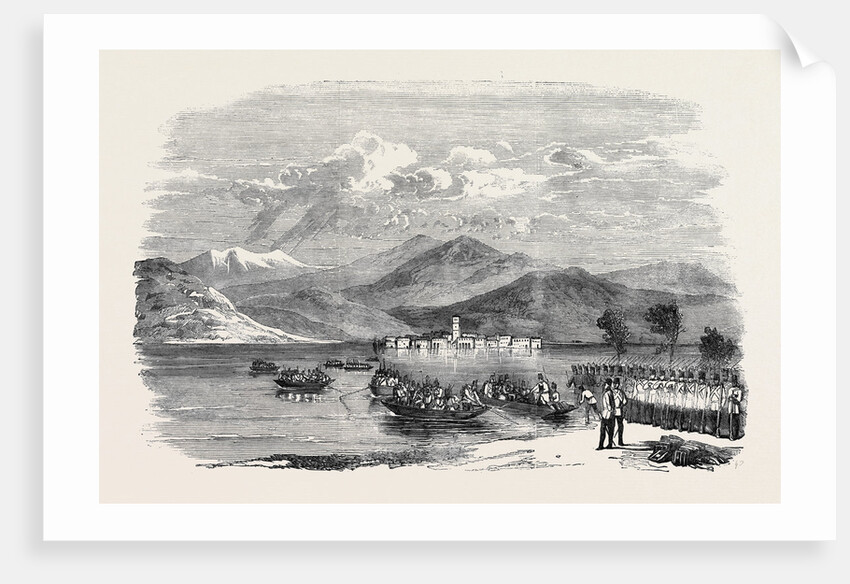 The War Austrians Crossing the Lago Maggiore from a Sketch by Thomas by Anonymous
