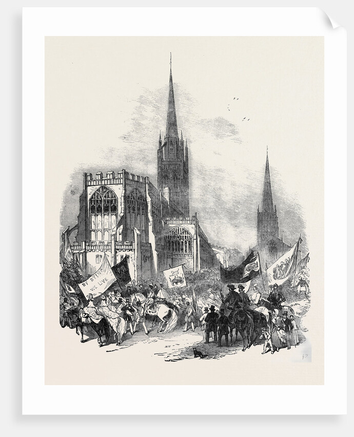 Godiva Procession at Coventry Fair, the Procession Forming at St. Michael's Church by Anonymous