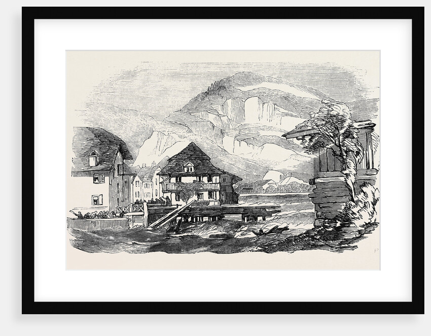 Inundation of the River Aar, at Unterseen, Switzerland, on August 1, Remains of the Bridge by Anonymous
