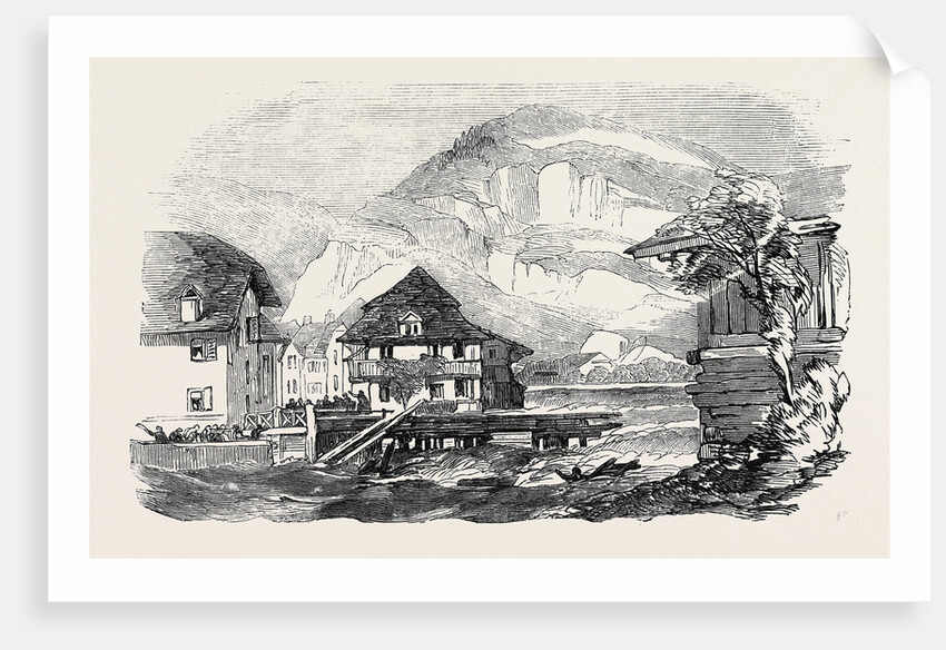 Inundation of the River Aar, at Unterseen, Switzerland, on August 1, Remains of the Bridge by Anonymous