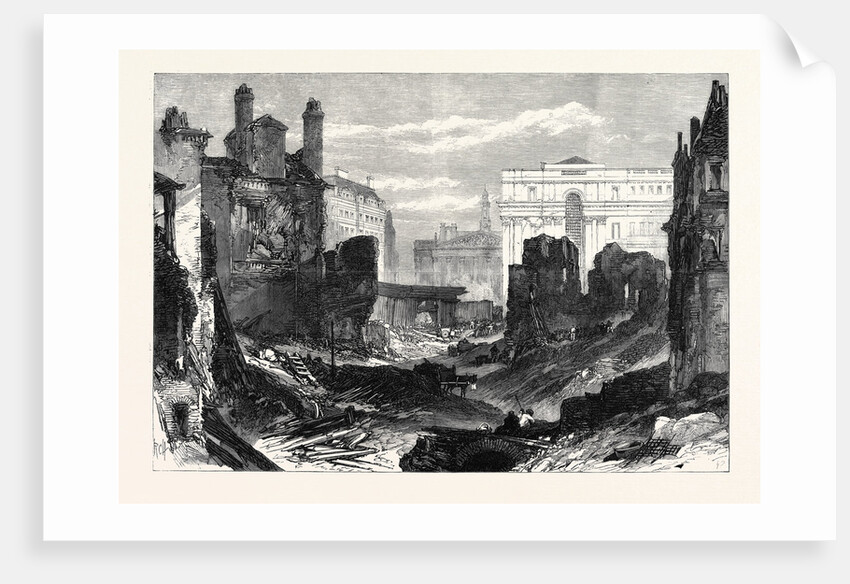 London Improvements: Demolitions in the Poultry for the New Street Leading from the Thames Embankment UK 1869 by Anonymous