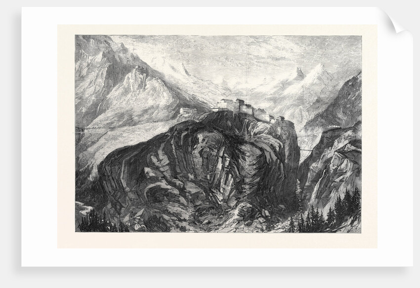 The New Overland Route to India: Mont Cenis Railway Fort L'Esseillon at Brabans 1869 by Anonymous