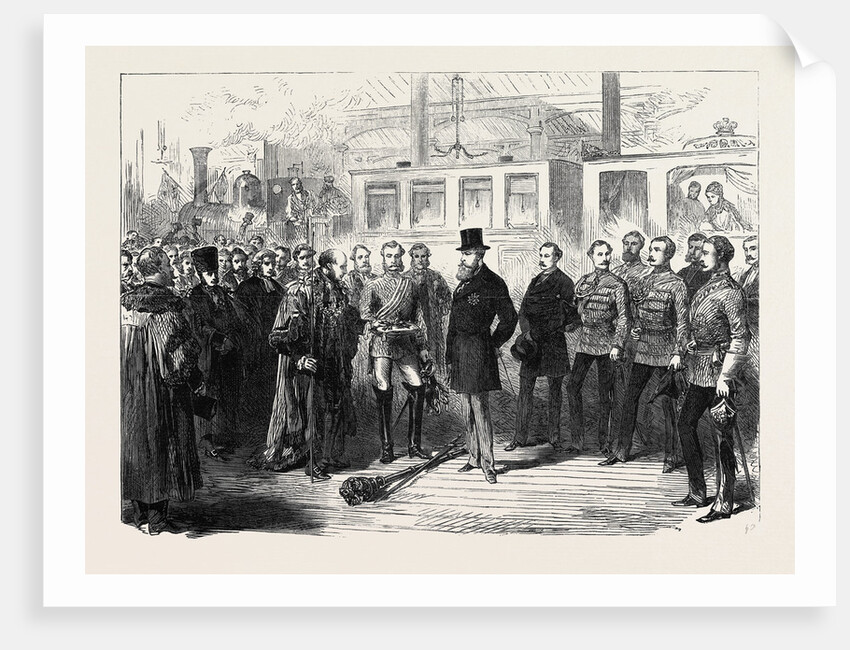 The Lord Mayor of Dublin Presenting the City Keys to the Right Hon. Earl Spencer K.G. Lord Lieutenant of Ireland 1869 by Anonymous