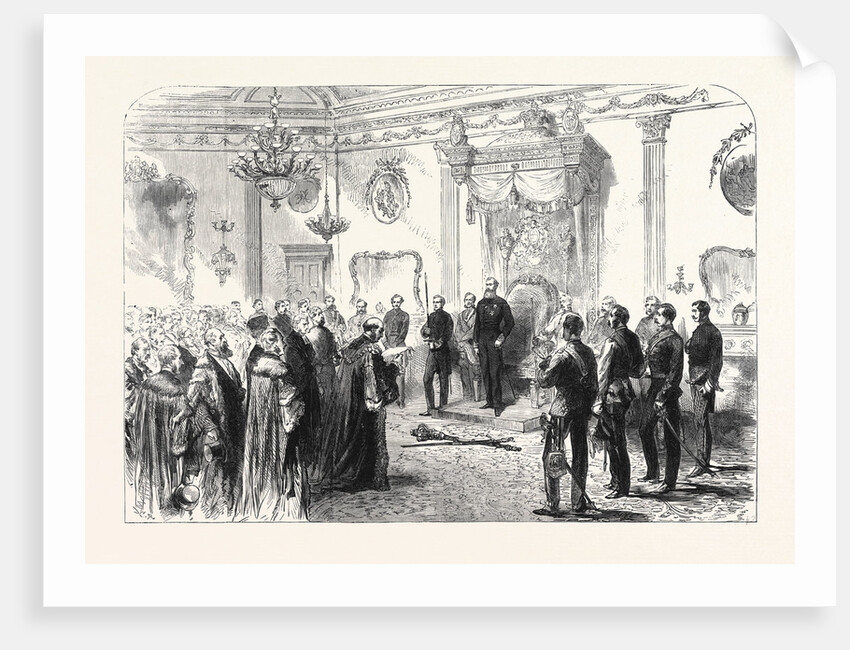 The Right Hon. Earl Spencer K.G Lord Lieutenant of Ireland Holding a State Reception at Dublin Castle 1869 by Anonymous